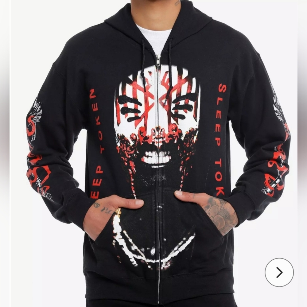 SOLD -- NWT Deadstock Hot Topic Sleep Token Vessel Face Hoodie Zip Up XL